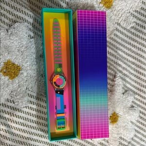 Swatch Colorful Striped Watch